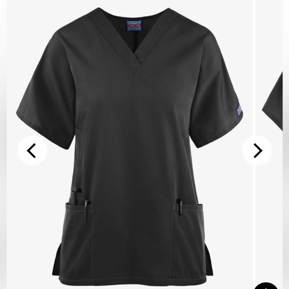 NEW PACK OF 2 Cherokee Workwear Women's 3-Pocket V-Neck Scrub Top Size:M